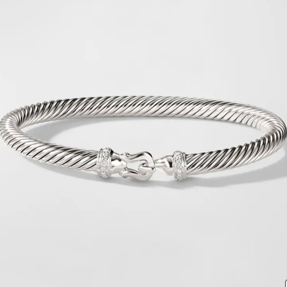 David Yurman Cable Buckle Bracelet 5MM with Diamonds - Picture 1 of 8